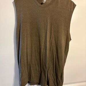 Men’s American Apparel Olive Green Cut Off Tank Top Size Medium
